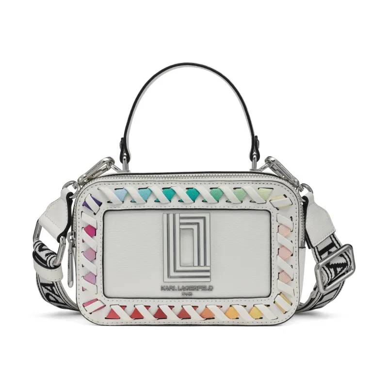 SIMONE RAINBOW STITCH CAMERA CROSSBODY sold by Karl Lagerfeld Paris