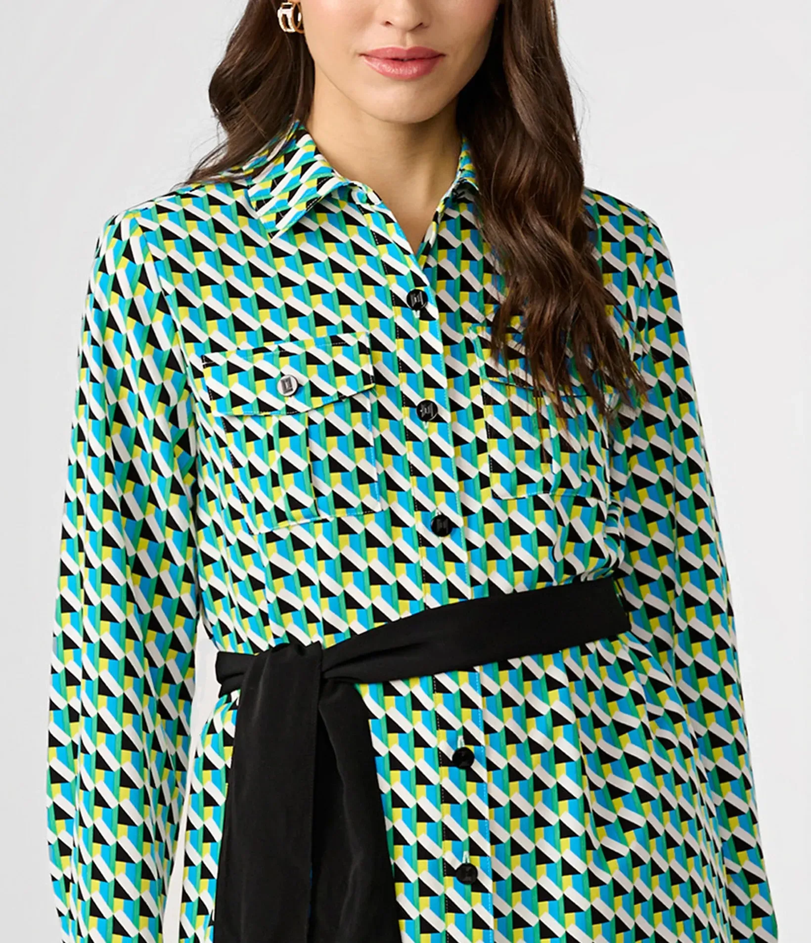 PRINTED SILKY CREPE SHIRT DRESS sold by Karl Lagerfeld Paris product image thumbnail 3