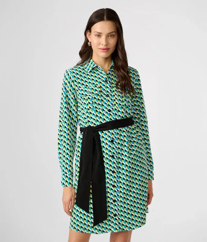 PRINTED SILKY CREPE SHIRT DRESS sold by Karl Lagerfeld Paris