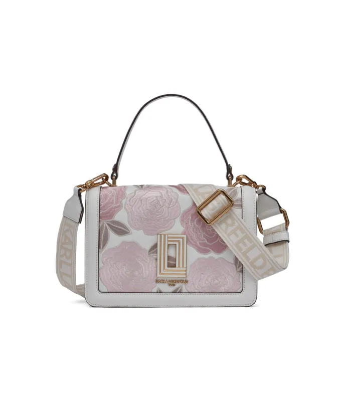 SIMONE TOPHANDLE FLAPBAG WITH EMBROIDERED FLOWERS sold by Karl Lagerfeld Paris