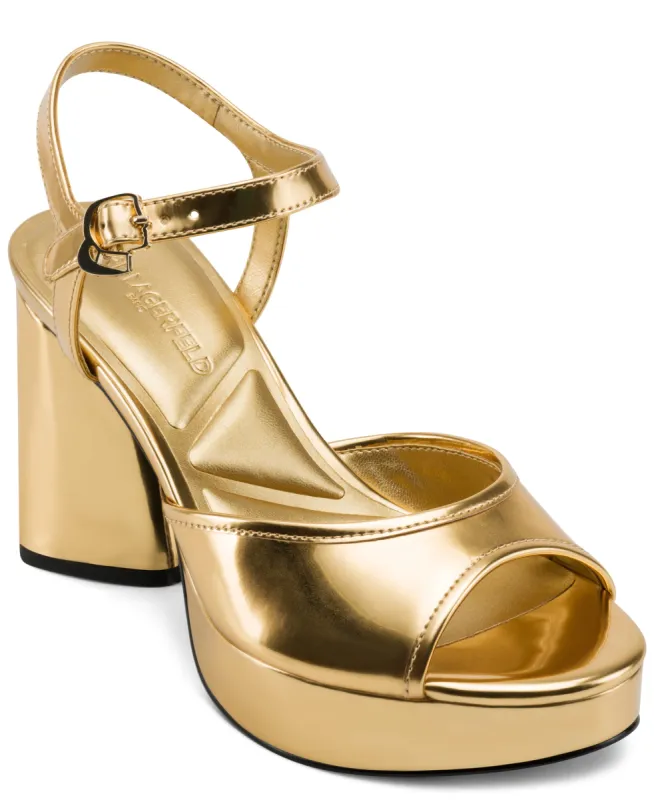 HALLET PLATFORM ANKLE STRAP SANDAL sold by Karl Lagerfeld Paris