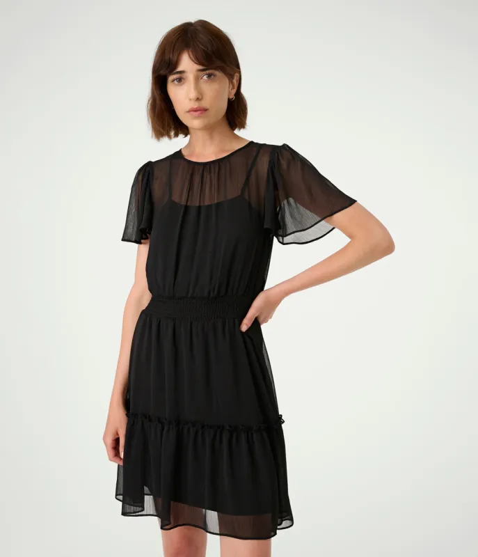 CRINKLE CHIFFON TIERED DRESS sold by Karl Lagerfeld Paris