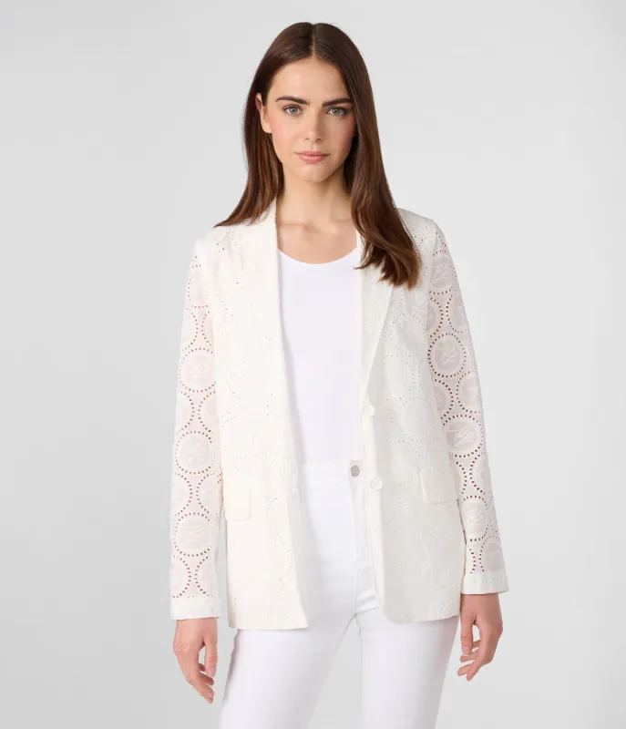 EYELET LACE BUTTON UP BLAZER sold by Karl Lagerfeld Paris