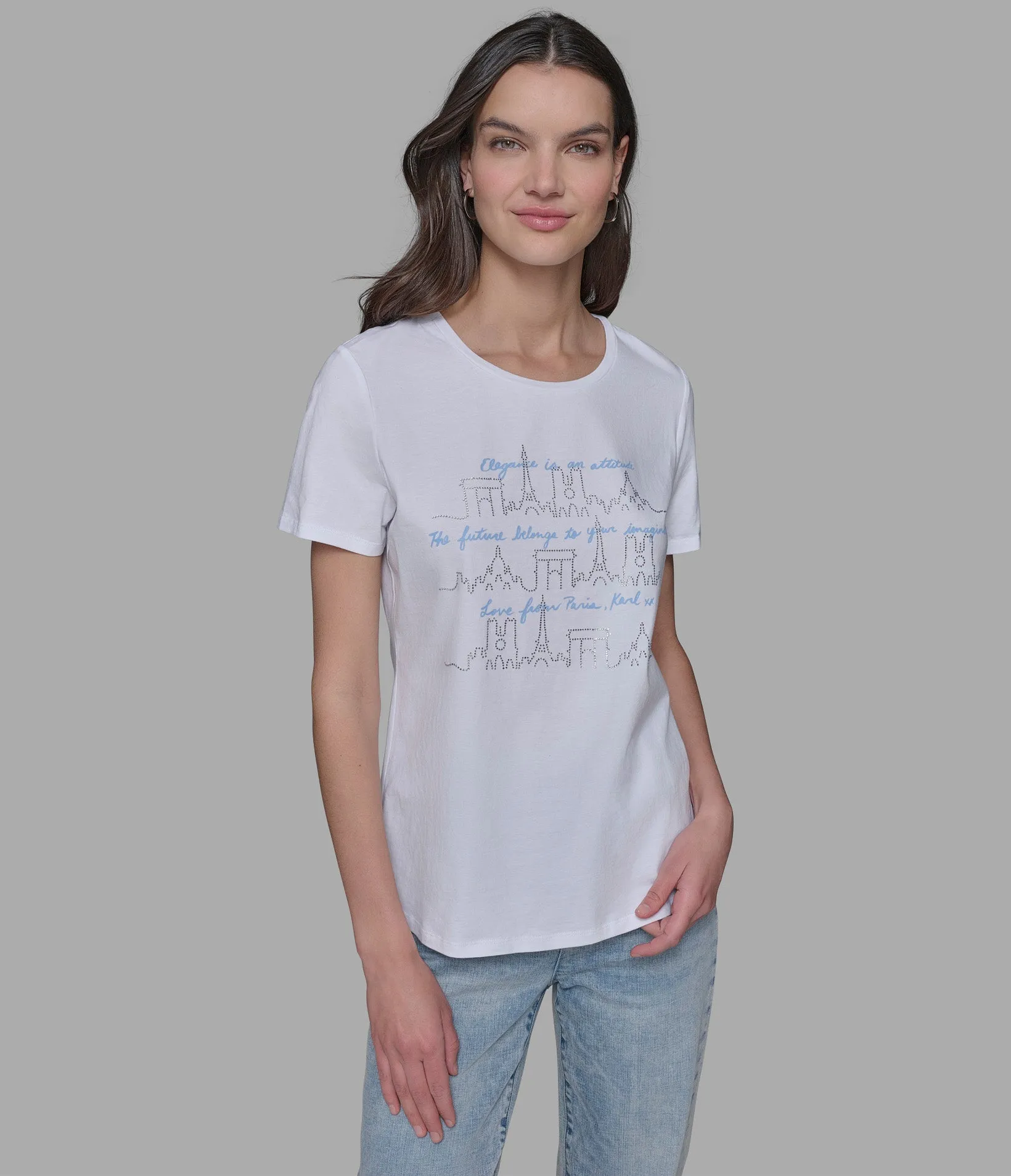 PARIS SKYLINE LOGO TEE sold by Karl Lagerfeld Paris