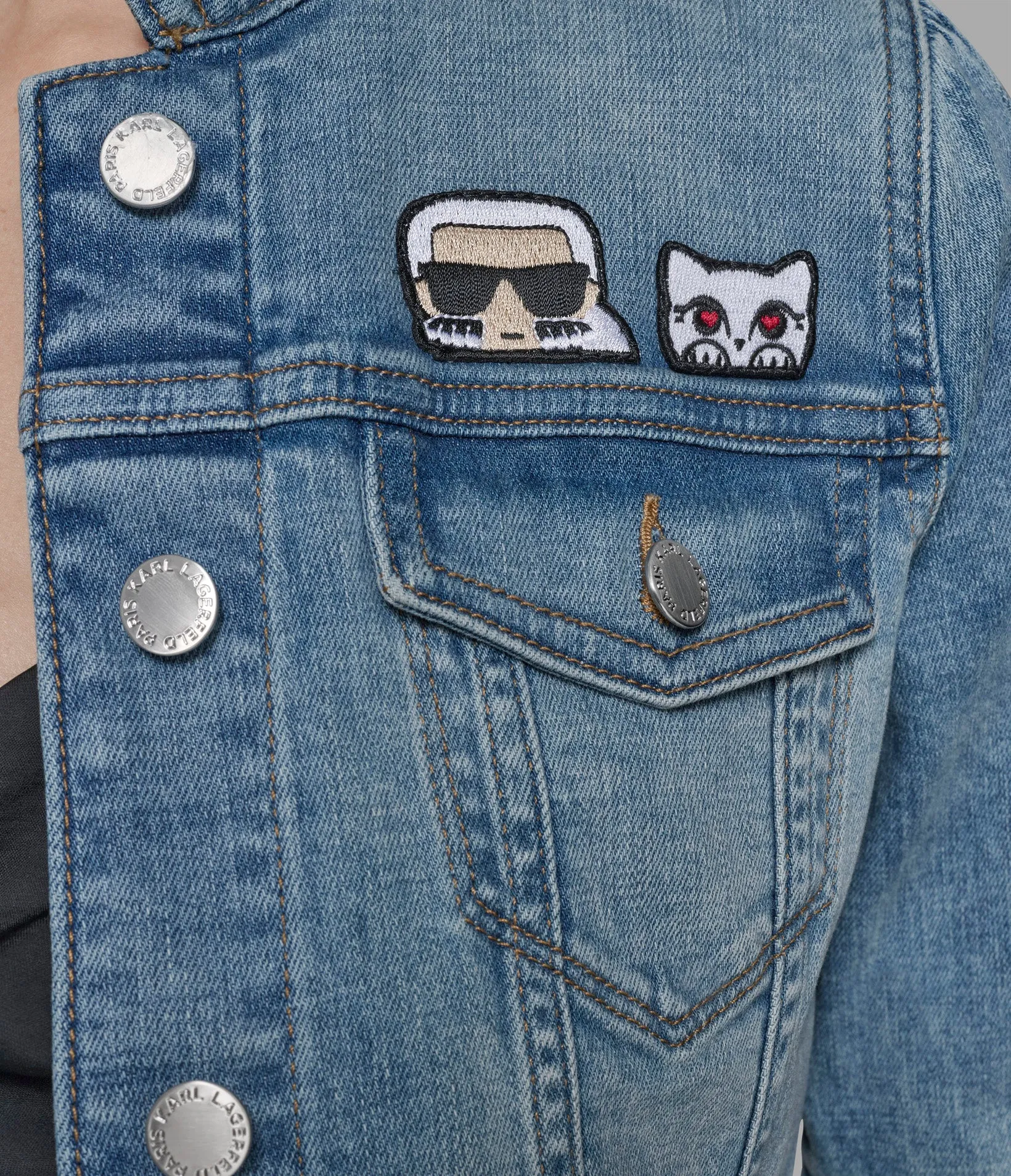 PEEKING DENIM JACKET sold by Karl Lagerfeld Paris product image thumbnail 5