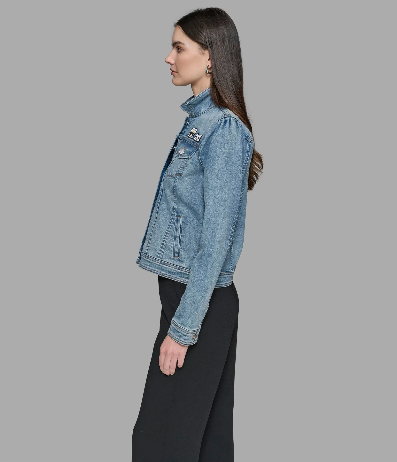 PEEKING DENIM JACKET sold by Karl Lagerfeld Paris product image thumbnail 3