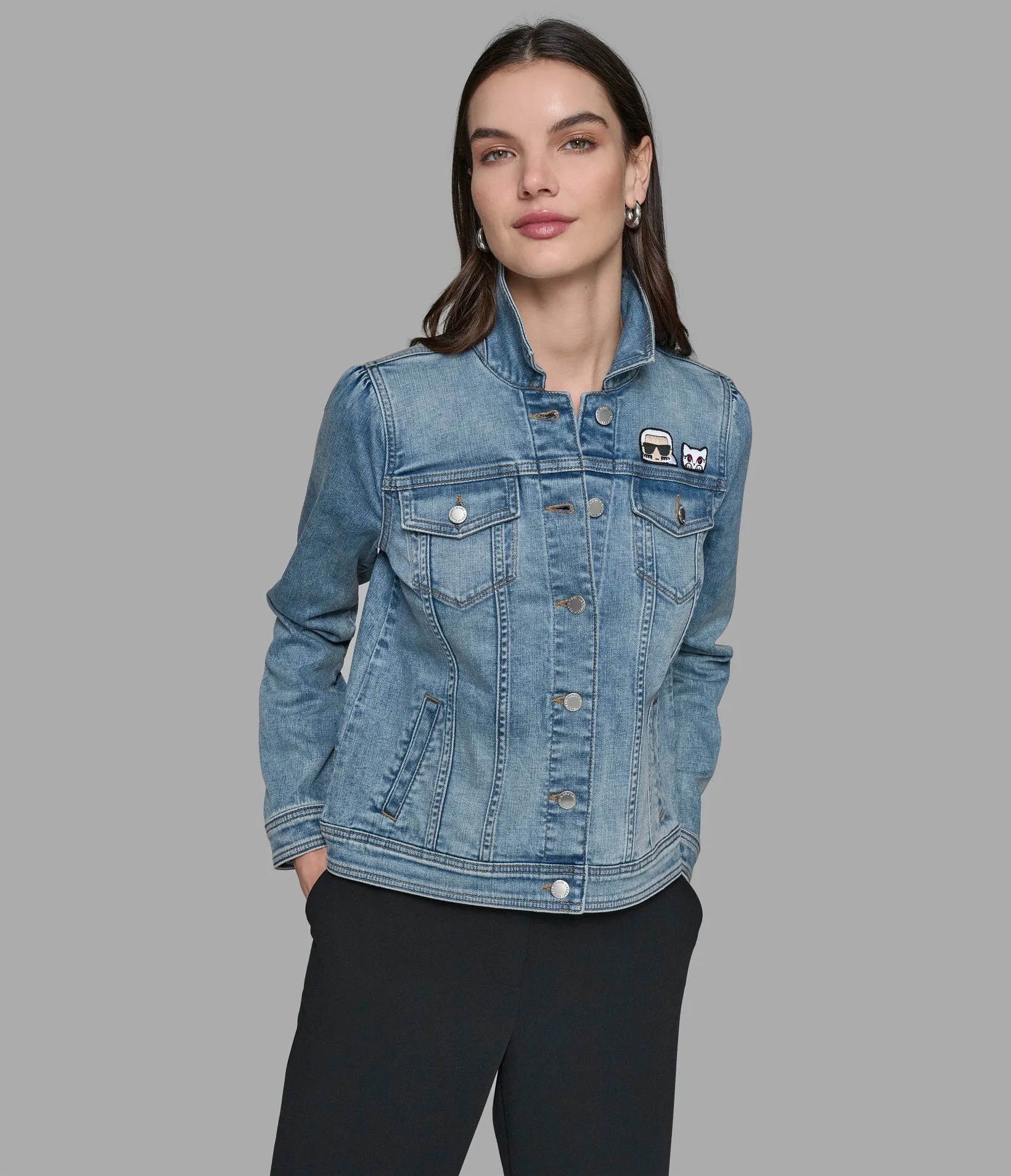 PEEKING DENIM JACKET sold by Karl Lagerfeld Paris