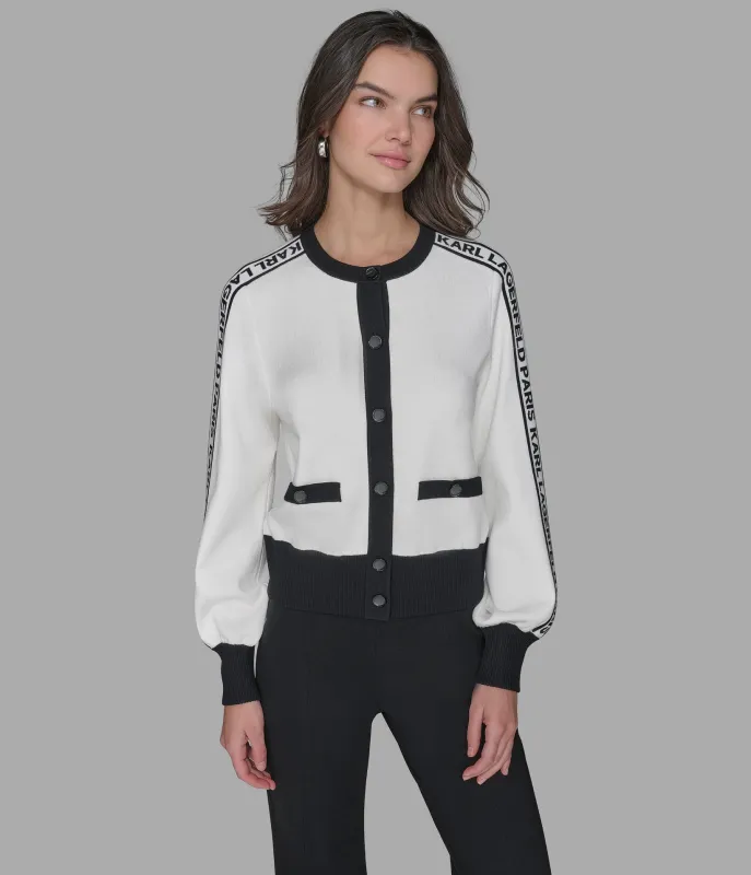 LOGO CROPPED CARDIGAN sold by Karl Lagerfeld Paris