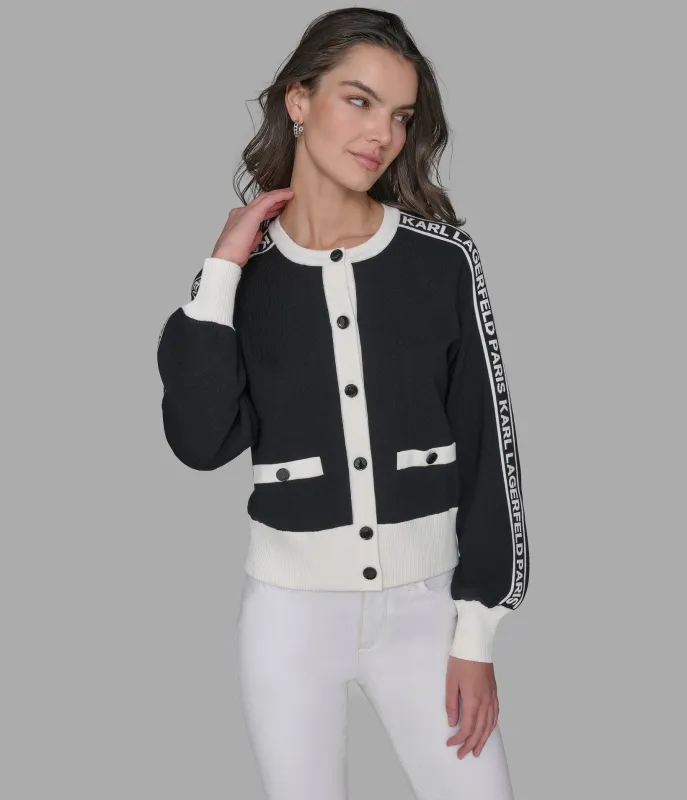 LOGO CROPPED CARDIGAN sold by Karl Lagerfeld Paris