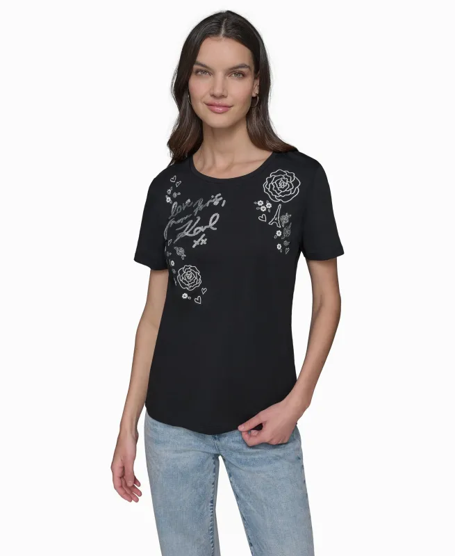 FLORAL LOGO TEE sold by Karl Lagerfeld Paris