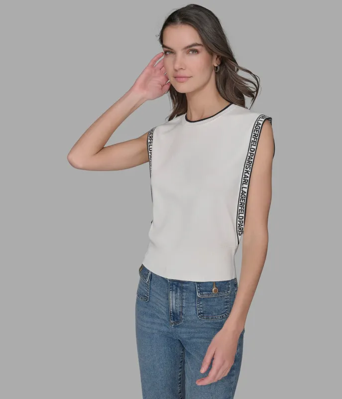 LOGO TAPE SWEATER VEST sold by Karl Lagerfeld Paris