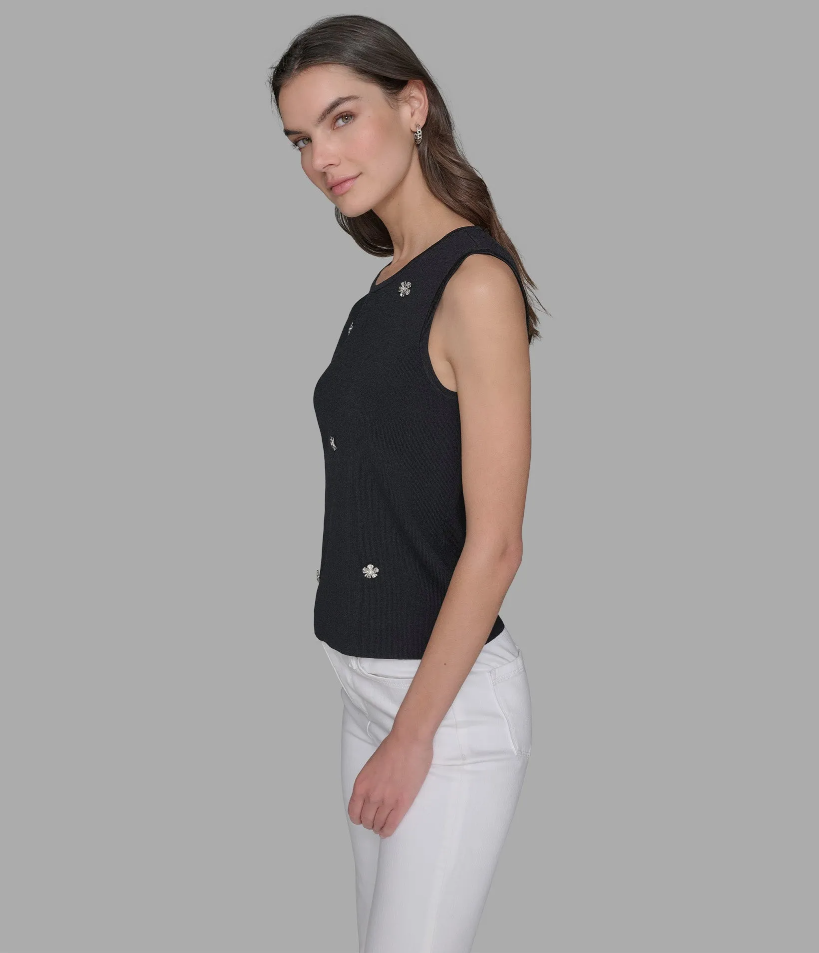 FLORAL CHARM SWEATER SHELL sold by Karl Lagerfeld Paris product image thumbnail 3