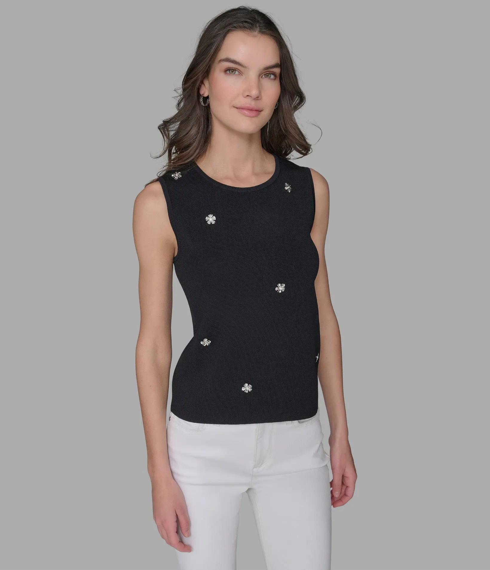 FLORAL CHARM SWEATER SHELL sold by Karl Lagerfeld Paris