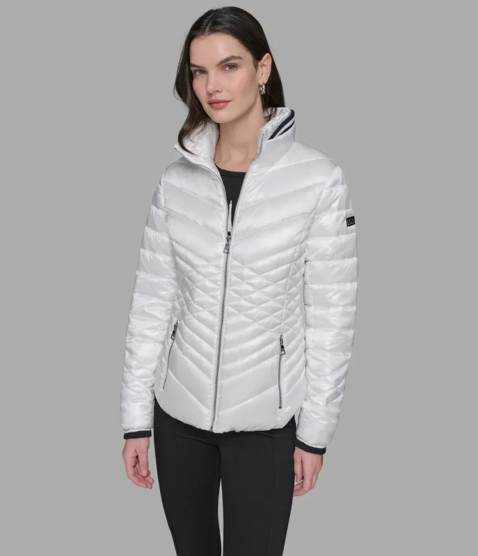 STAND COLLAR PACKABLE PUFFER sold by Karl Lagerfeld Paris