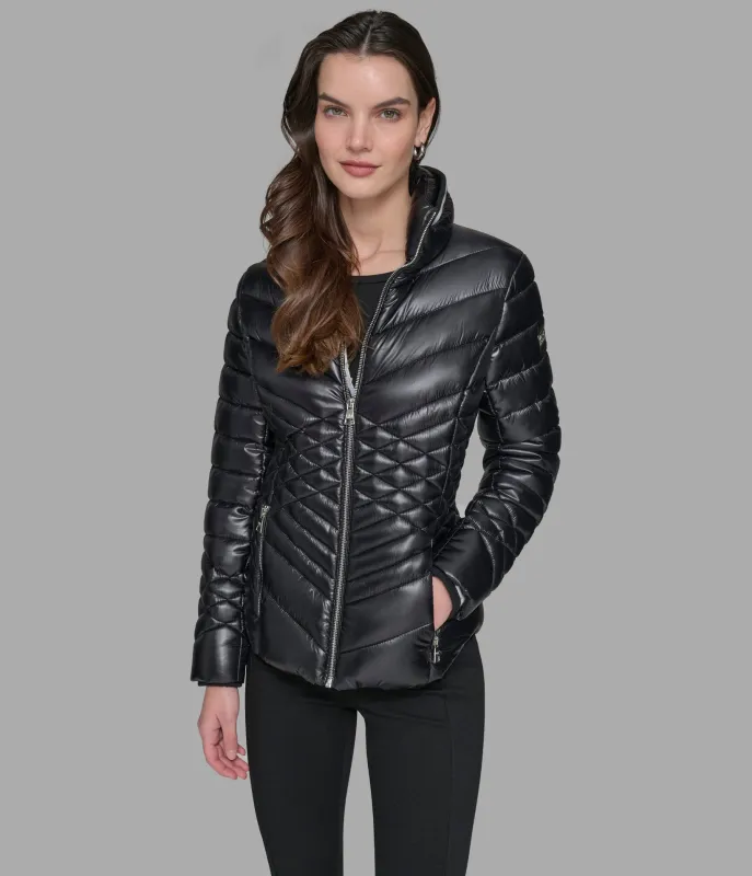 STAND COLLAR PACKABLE PUFFER sold by Karl Lagerfeld Paris