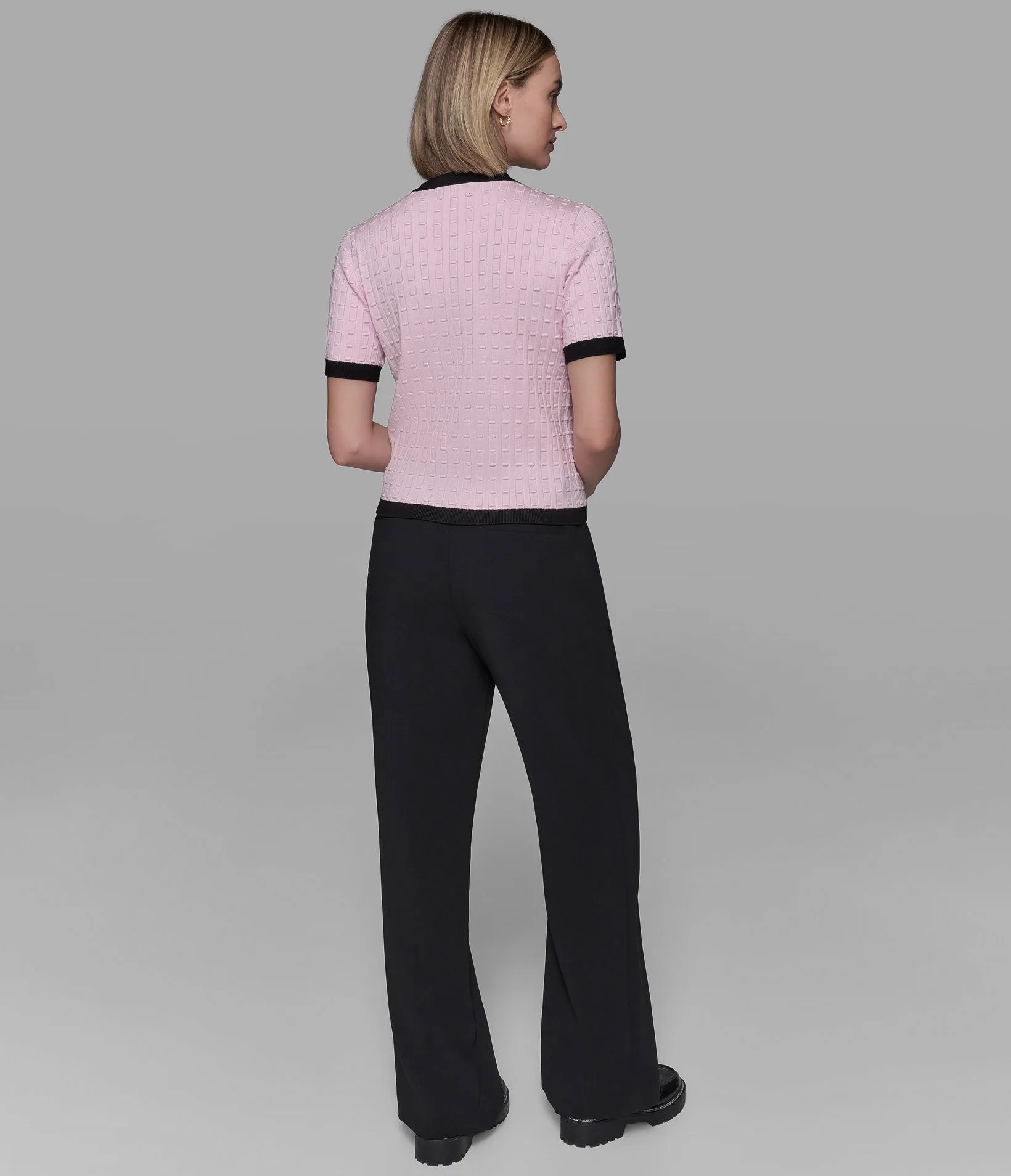 SHORT SLEEVE CONTRAST TRIM CARDIGAN sold by Karl Lagerfeld Paris product image thumbnail 2