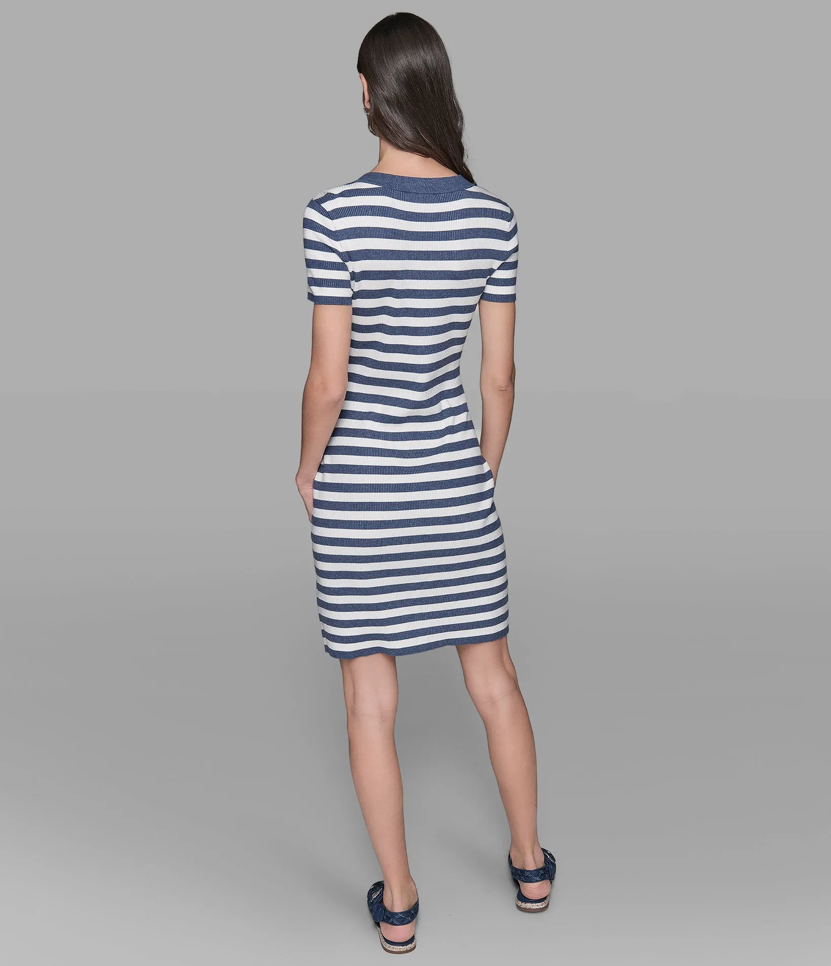 SHORT SLEEVE STRIPED SWEATER DRESS sold by Karl Lagerfeld Paris product image thumbnail 2