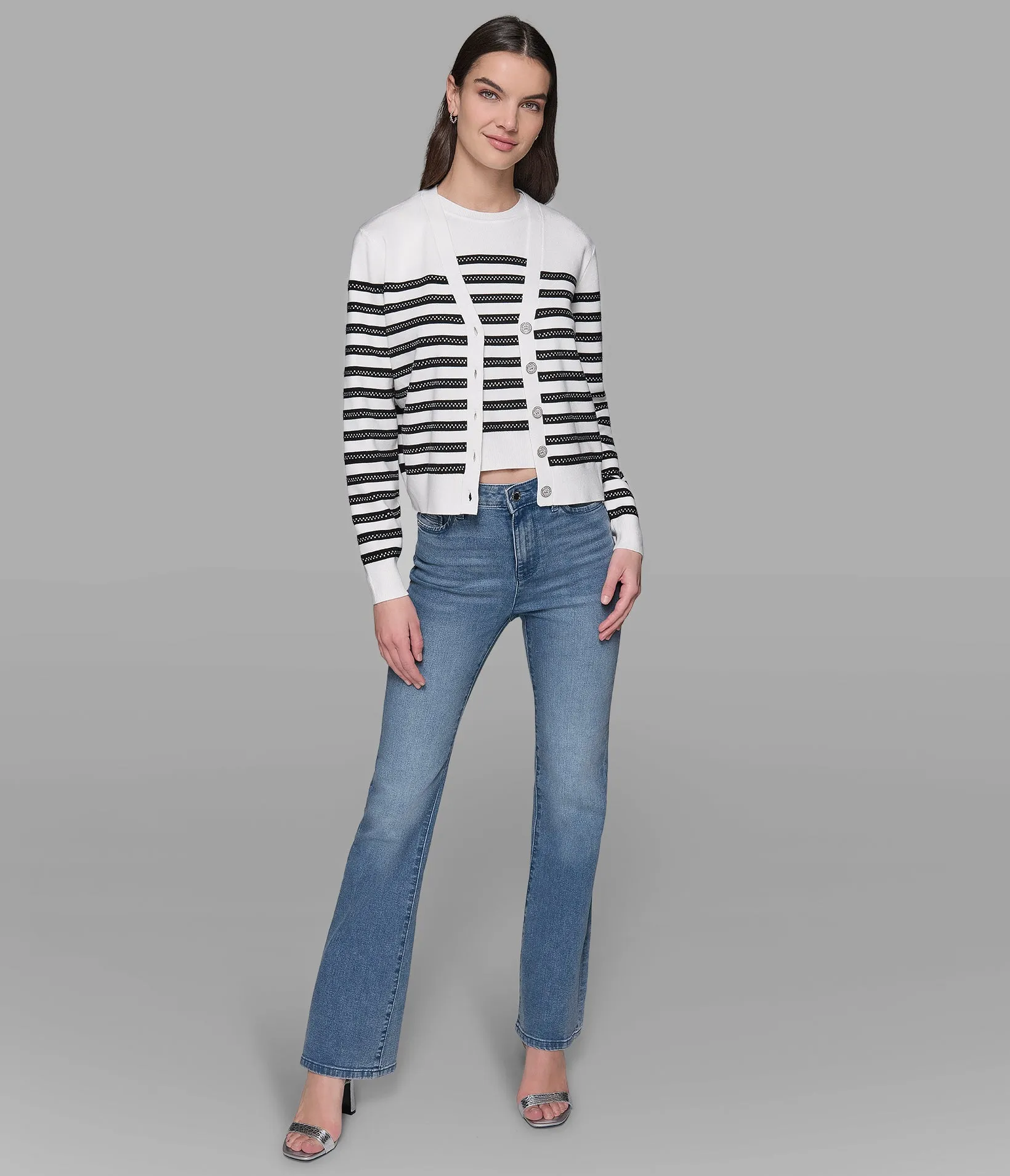 CAPSULE STRIPED CARDIGAN sold by Karl Lagerfeld Paris product image thumbnail 3