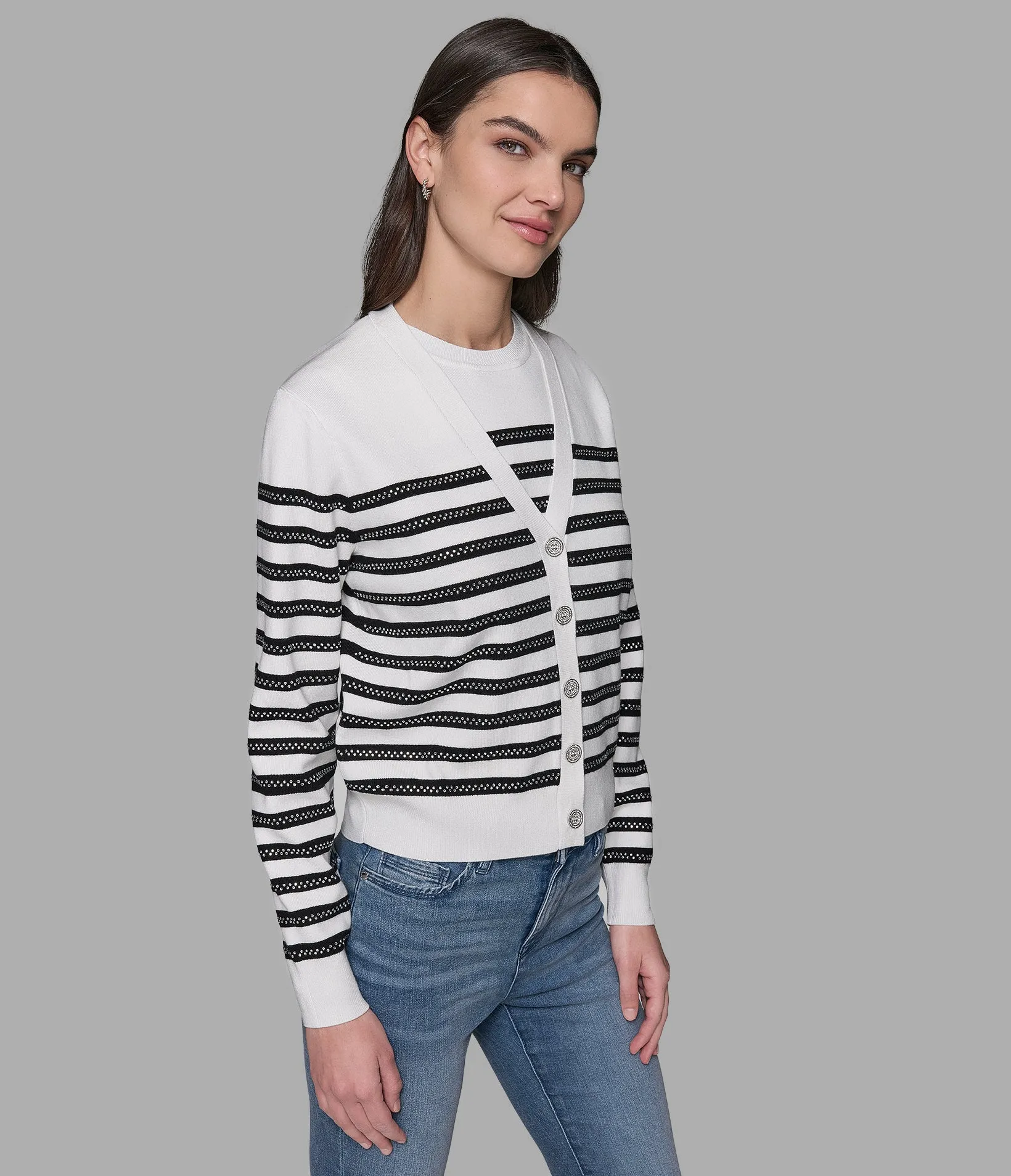 CAPSULE STRIPED CARDIGAN sold by Karl Lagerfeld Paris product image thumbnail 4