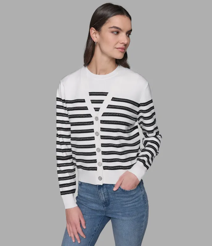CAPSULE STRIPED CARDIGAN sold by Karl Lagerfeld Paris