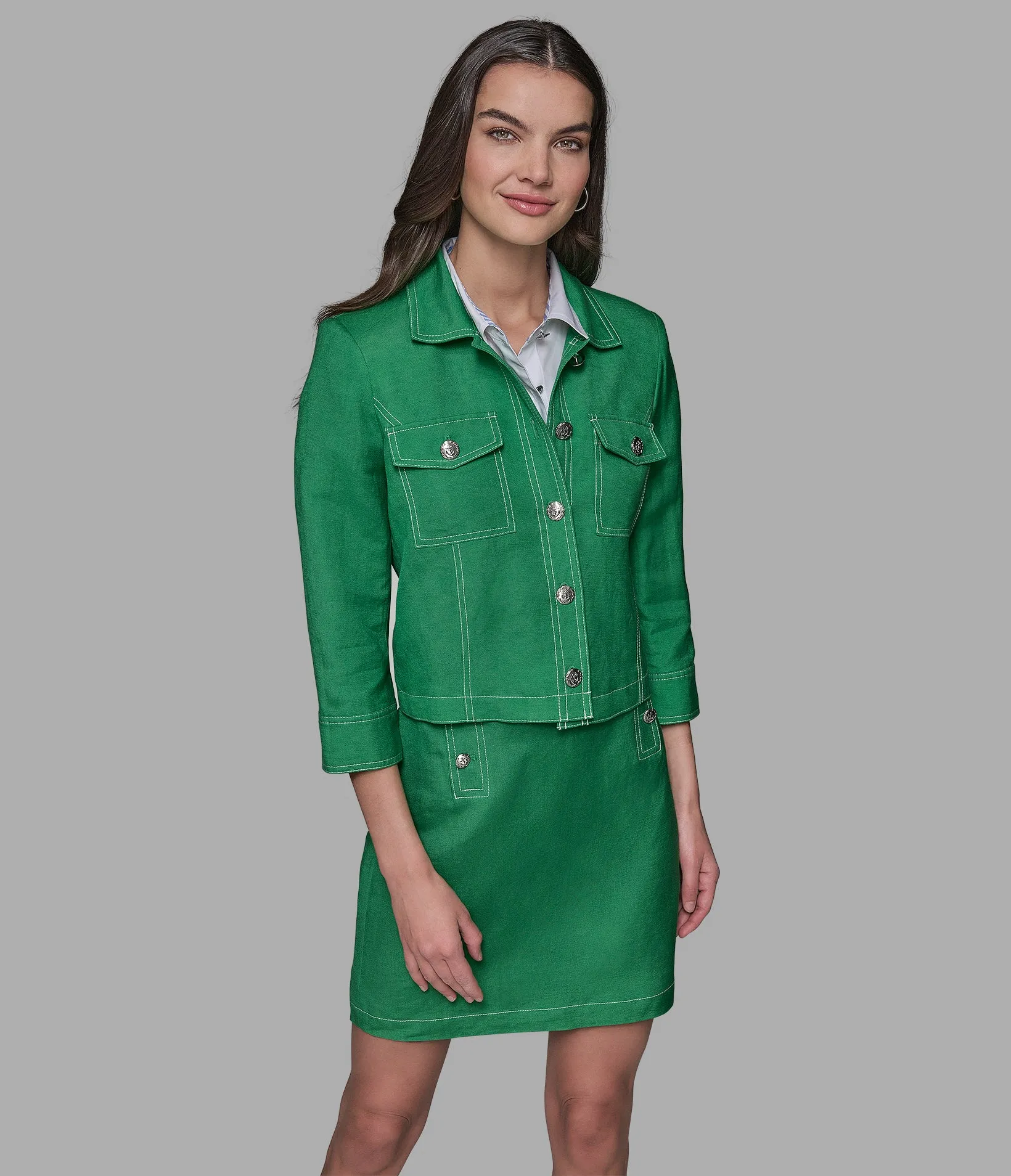 LINEN BLEND JACKET sold by Karl Lagerfeld Paris