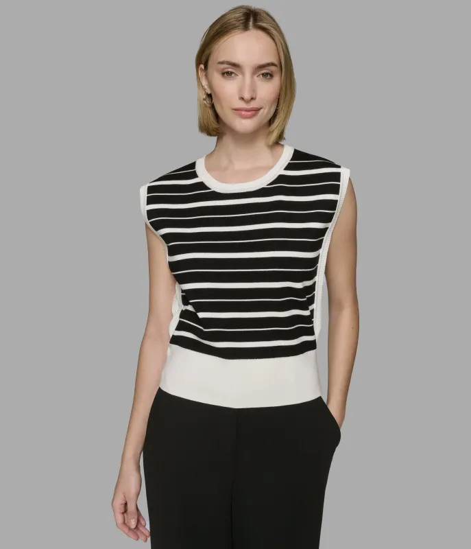 STRIPED SWEATER VEST sold by Karl Lagerfeld Paris