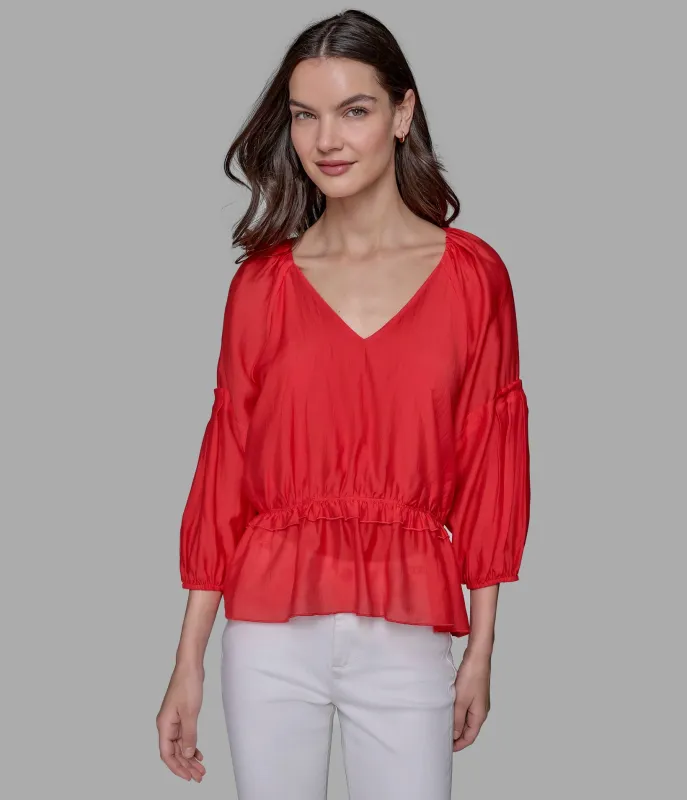 PEPLUM FLOWY TOP sold by Karl Lagerfeld Paris