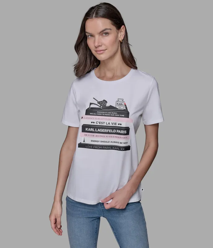 FASHION LIBRARY LOGO TEE sold by Karl Lagerfeld Paris