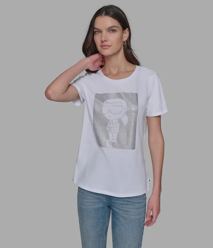 TONAL KARL SPARKLE LOGO TEE sold by Karl Lagerfeld Paris