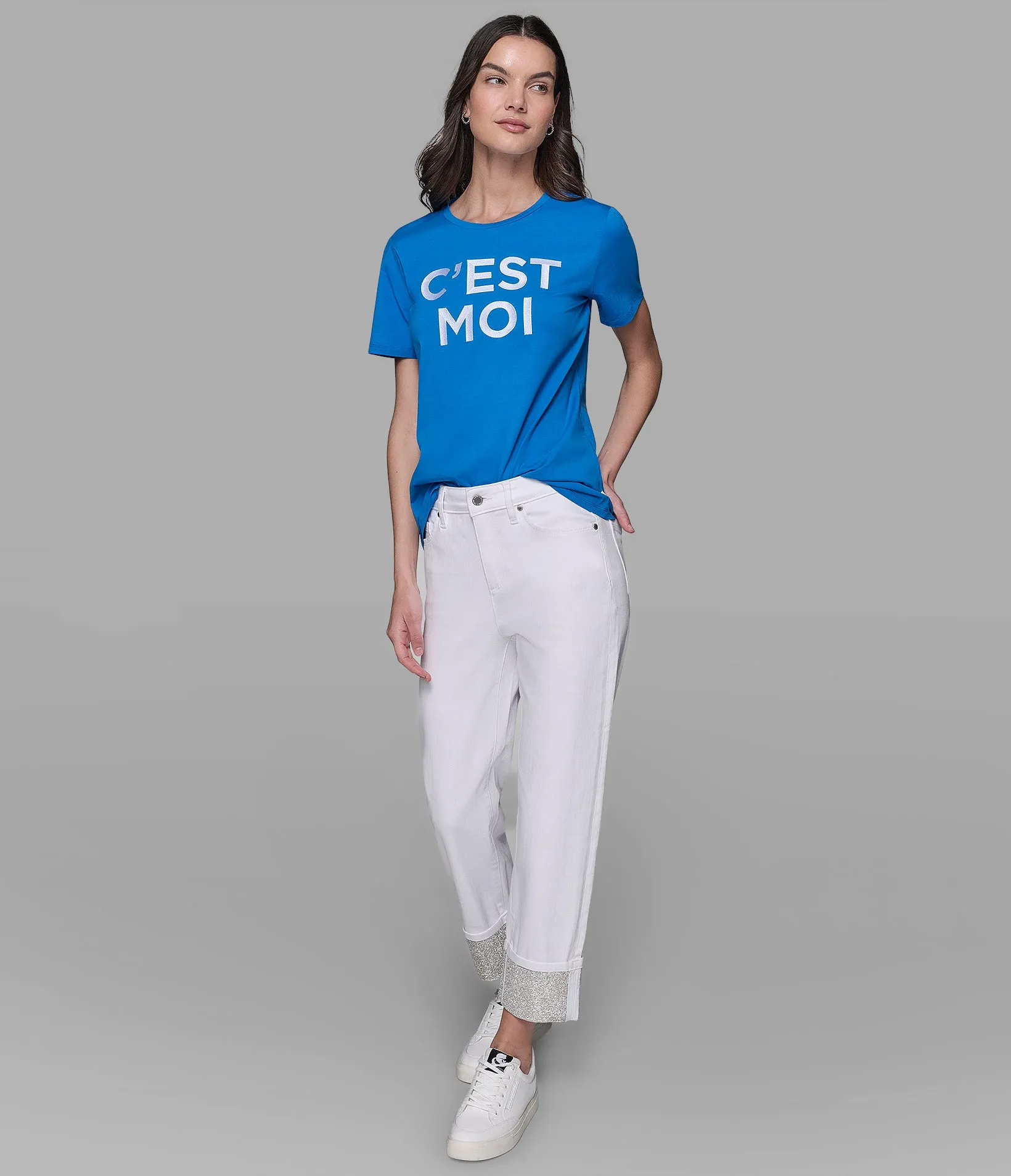 CEST MOI LOGO TEE MERCERIZED sold by Karl Lagerfeld Paris product image thumbnail 4