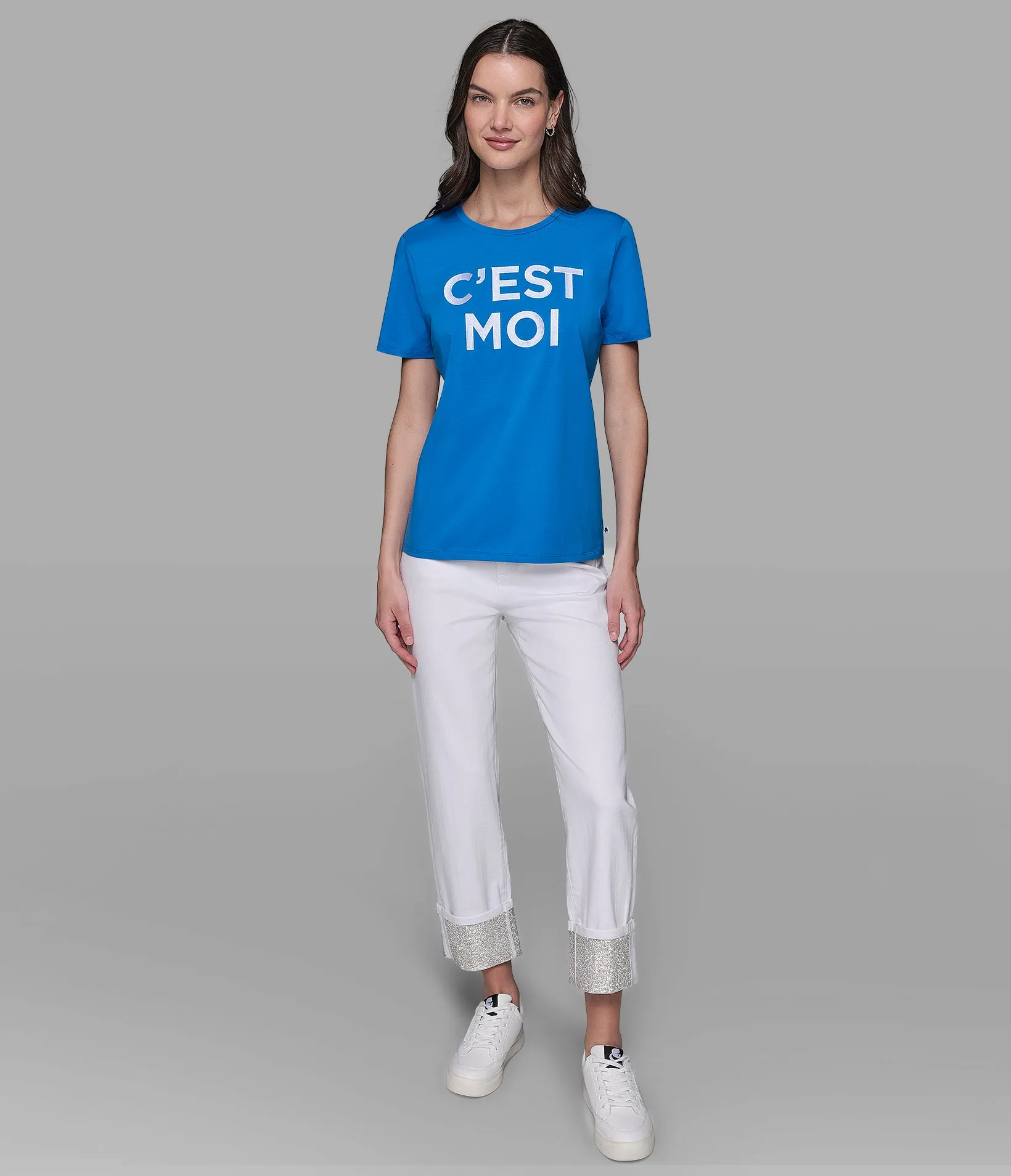 CEST MOI LOGO TEE MERCERIZED sold by Karl Lagerfeld Paris product image thumbnail 3