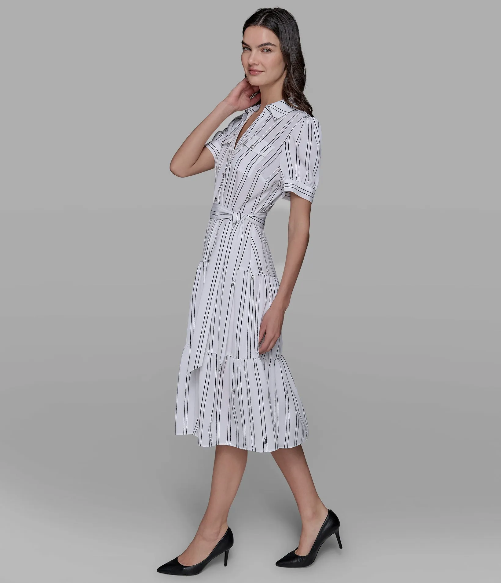TIERED SHIRT DRESS sold by Karl Lagerfeld Paris product image thumbnail 3