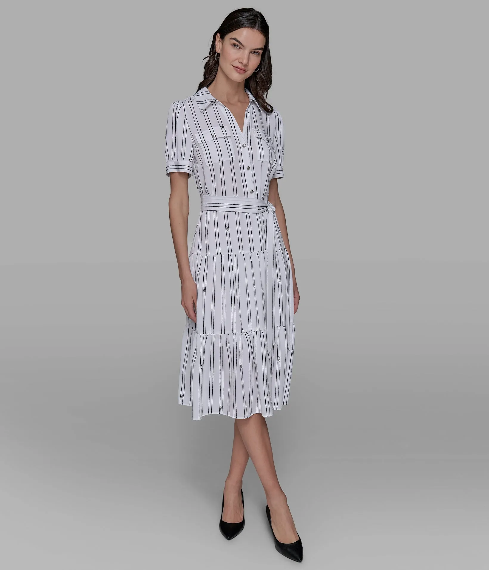TIERED SHIRT DRESS sold by Karl Lagerfeld Paris