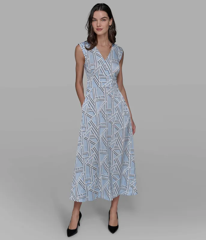 KL PRINT SILKY MAXI DRESS sold by Karl Lagerfeld Paris