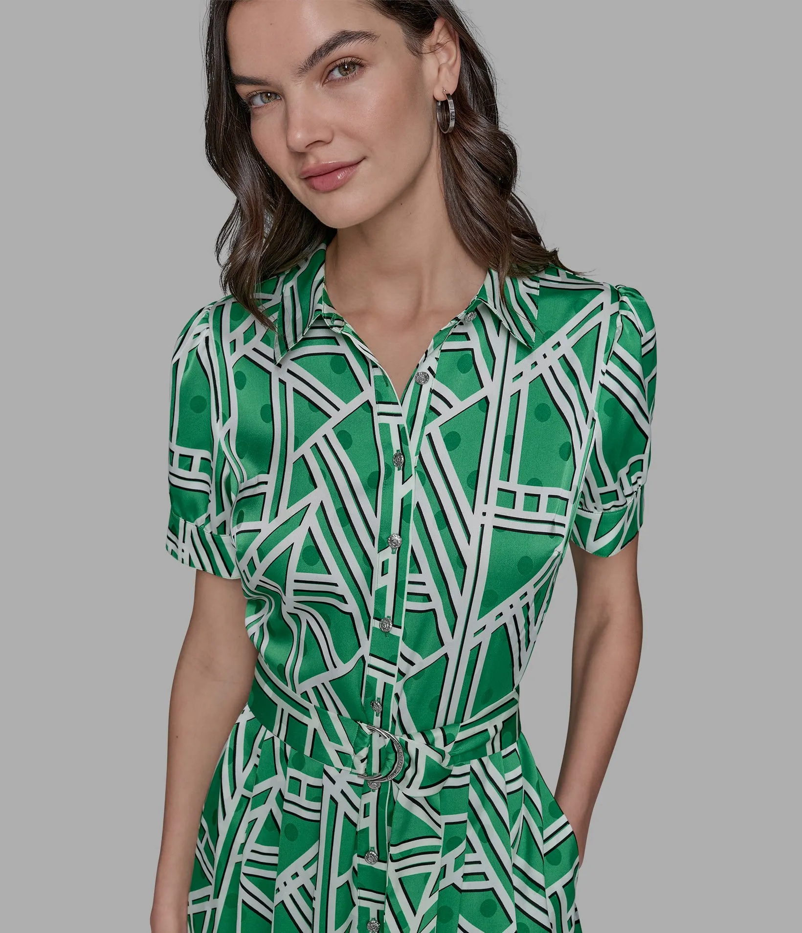 SHORT SLEEVE KL PRINT SHIRT DRESS sold by Karl Lagerfeld Paris product image thumbnail 5