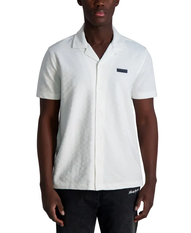 SHORT SLEEVE TEXTURED KNIT SHIRT sold by Karl Lagerfeld Paris