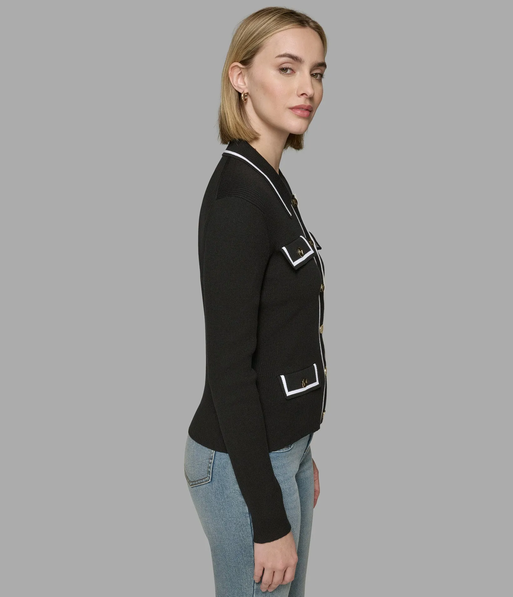 LADY CARDIGAN WITH PIPING sold by Karl Lagerfeld Paris product image thumbnail 3