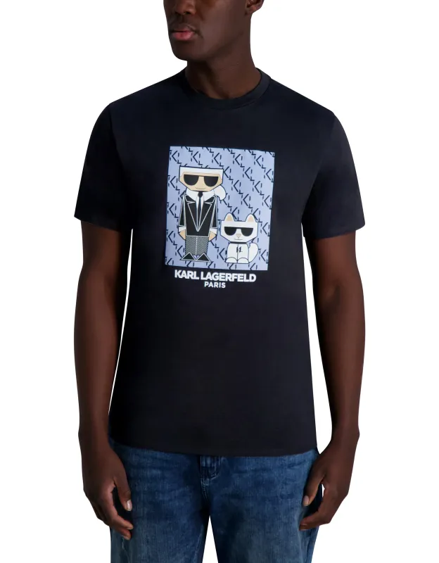 KARL LAGERFELD ロコテフハンツ 220W1002 652DEEPTEAL KOCKTAIL KARL AND CHOUPETTE T SHIRT | Parallel