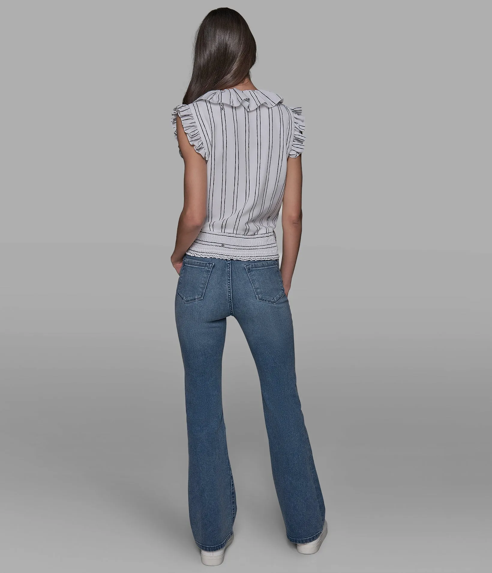 KL STRIPE CAMP BLOUSE sold by Karl Lagerfeld Paris product image thumbnail 2