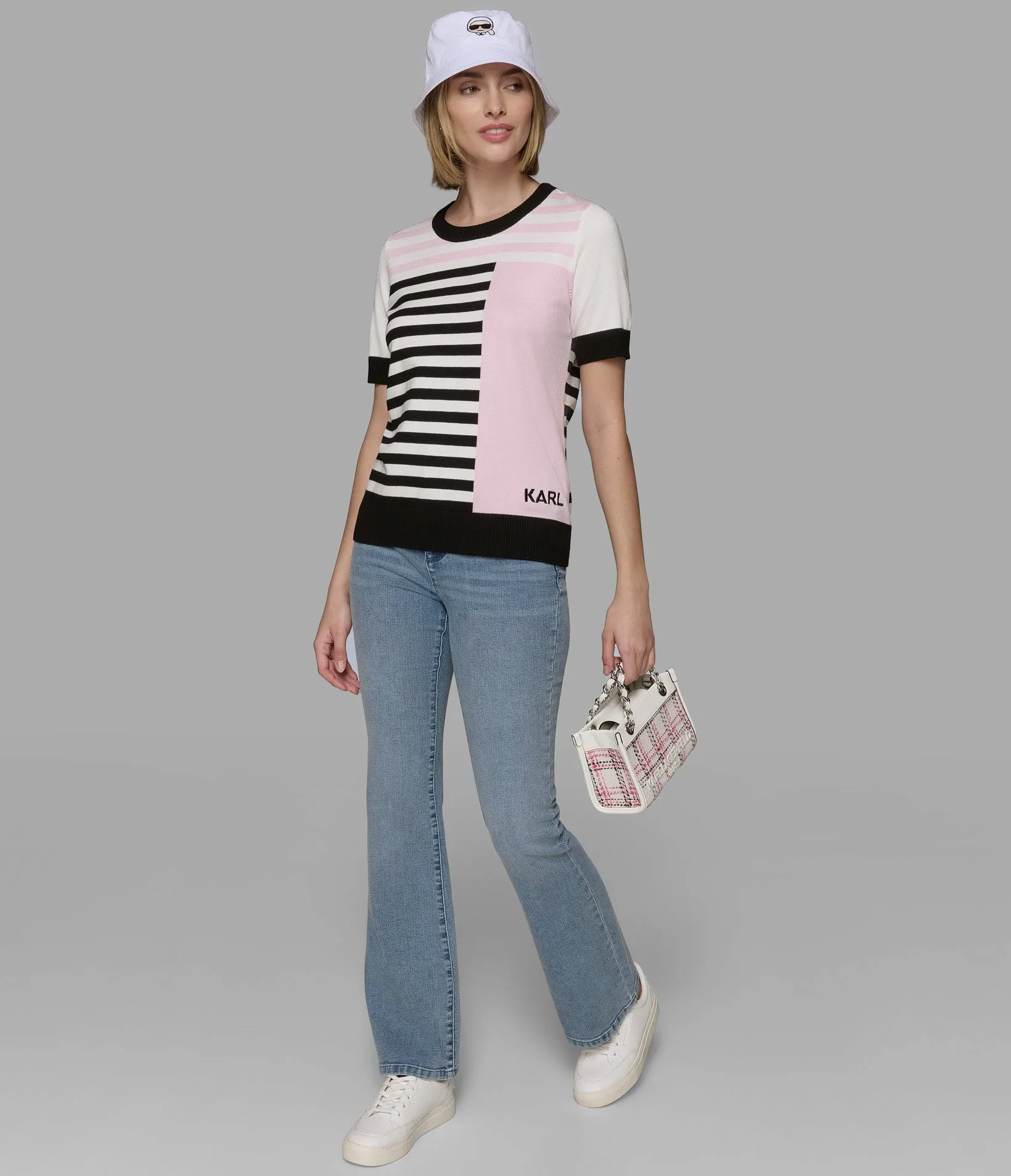 COLORBLOCK STRIPE SWEATER sold by Karl Lagerfeld Paris product image thumbnail 4