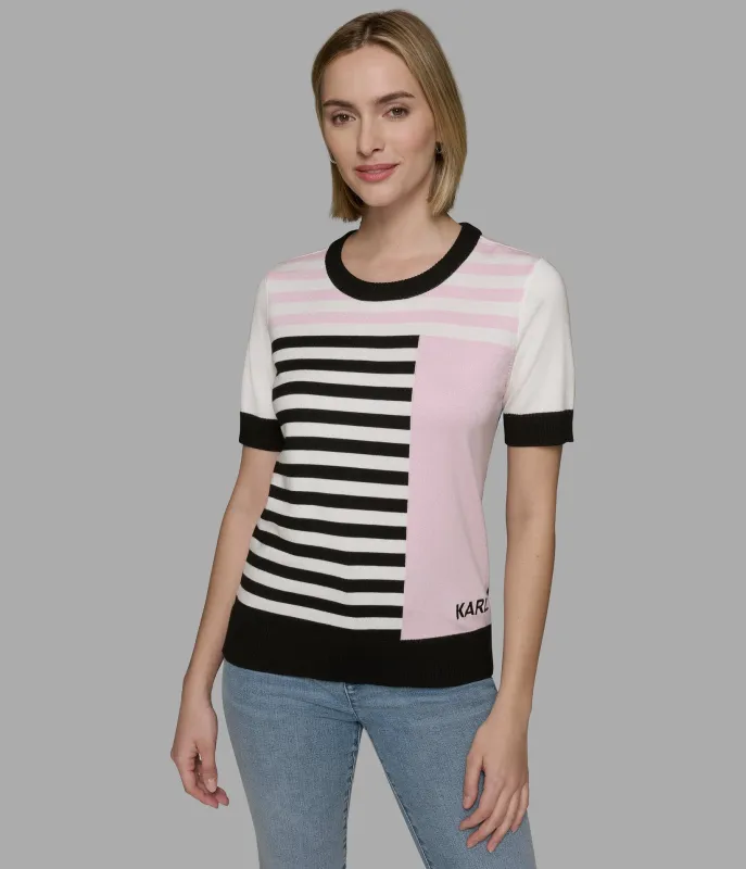 COLORBLOCK STRIPE SWEATER sold by Karl Lagerfeld Paris