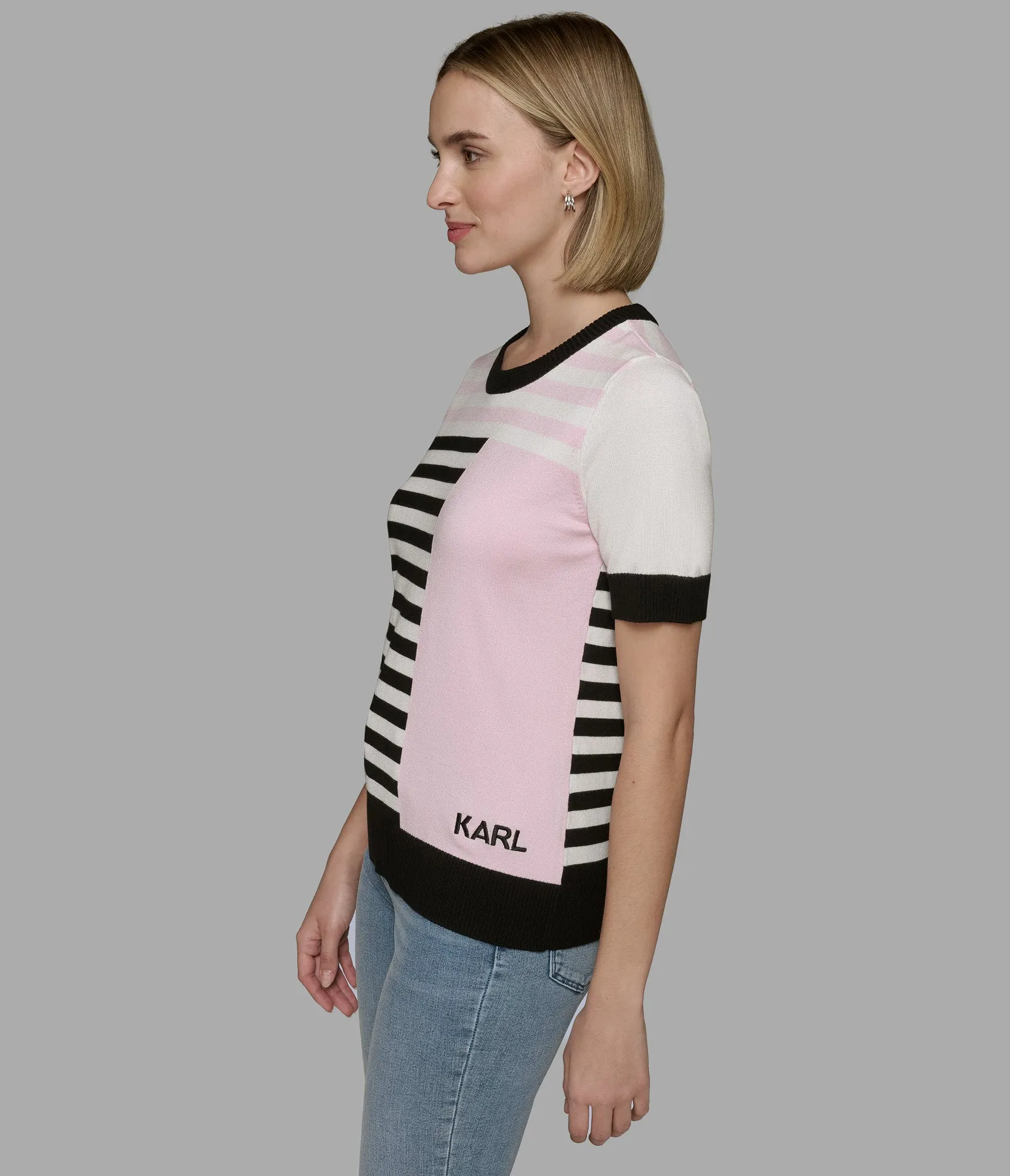 COLORBLOCK STRIPE SWEATER sold by Karl Lagerfeld Paris product image thumbnail 3