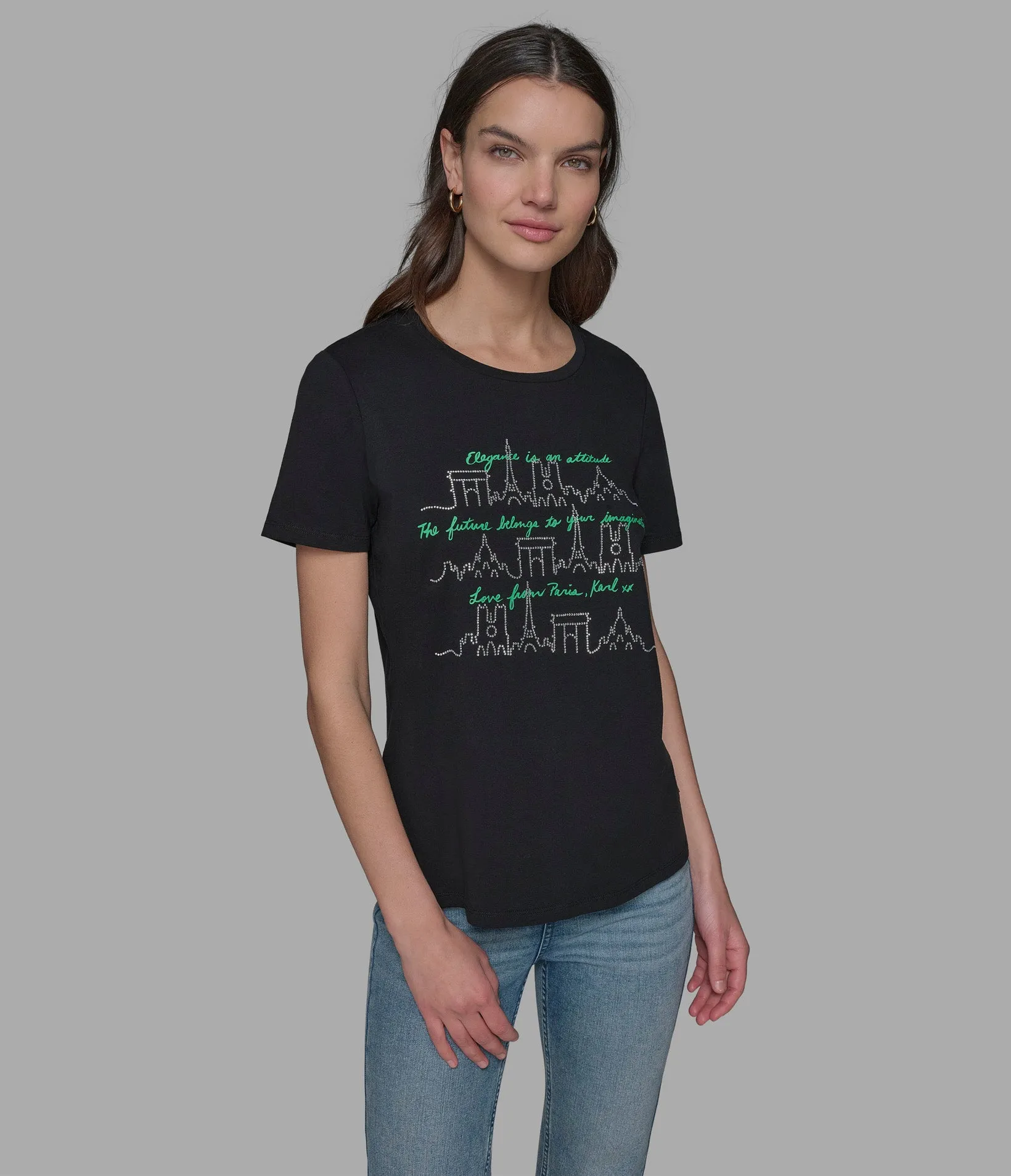 PARIS SKYLINE LOGO TEE sold by Karl Lagerfeld Paris