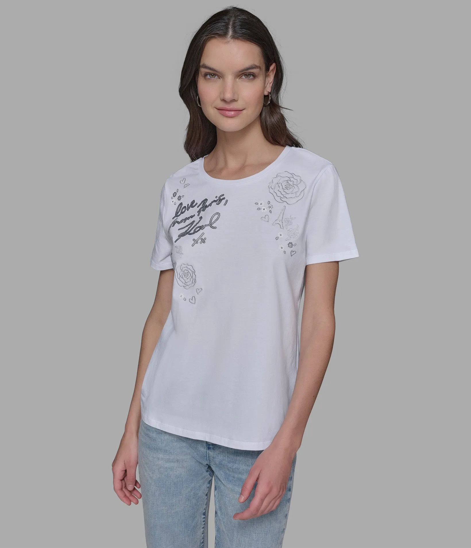 FLORAL WHIMSY TEE sold by Karl Lagerfeld Paris