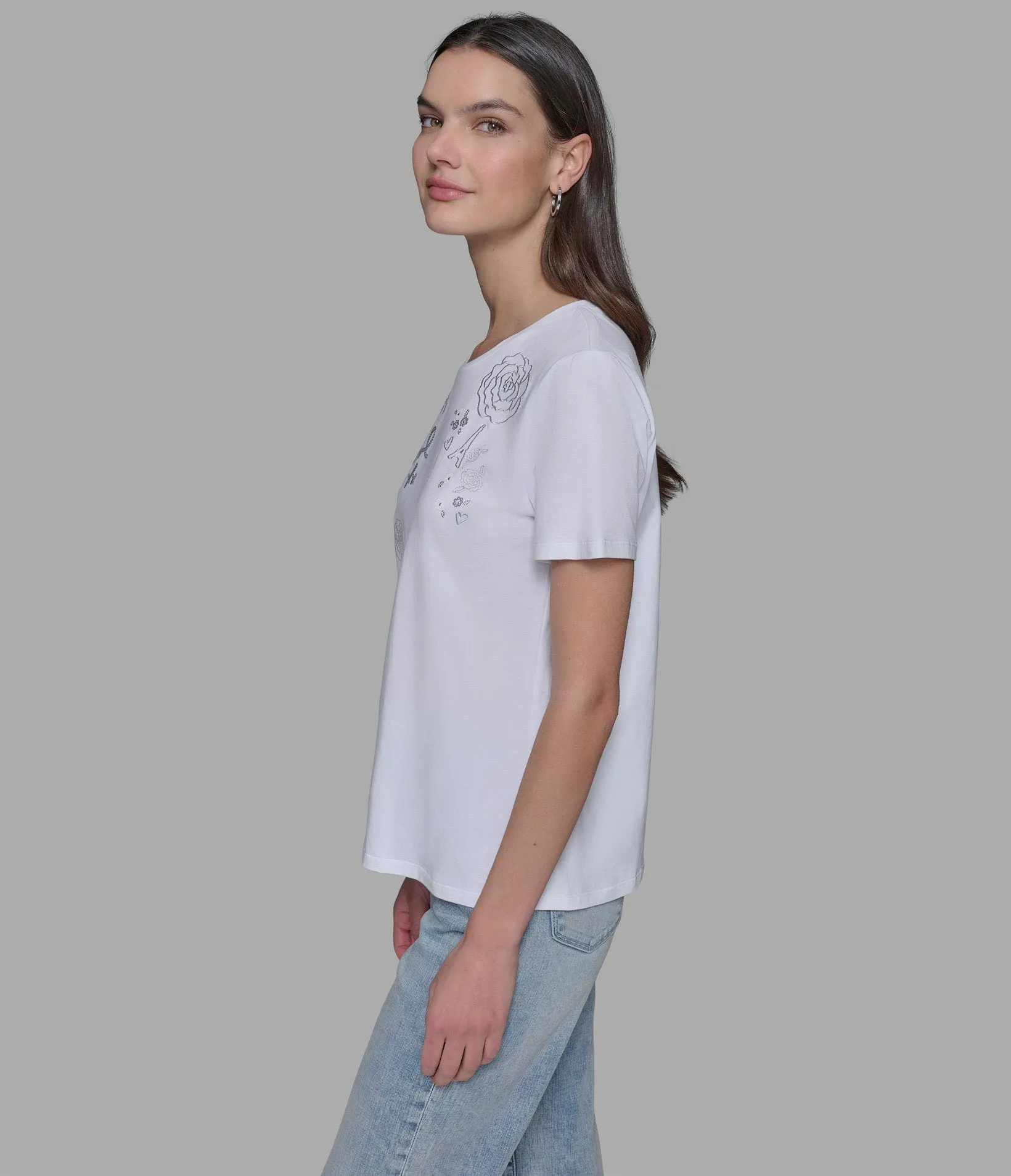 FLORAL WHIMSY TEE sold by Karl Lagerfeld Paris product image thumbnail 4