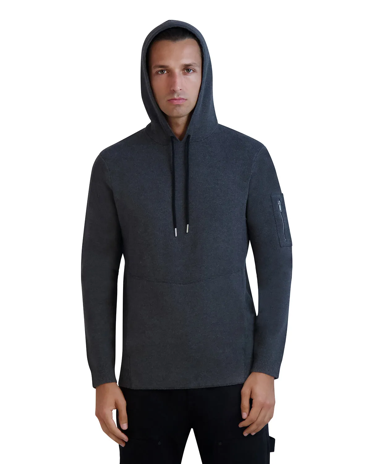 ZIPPER SLEEVE SWEATER HOODIE sold by Karl Lagerfeld Paris product image thumbnail 4