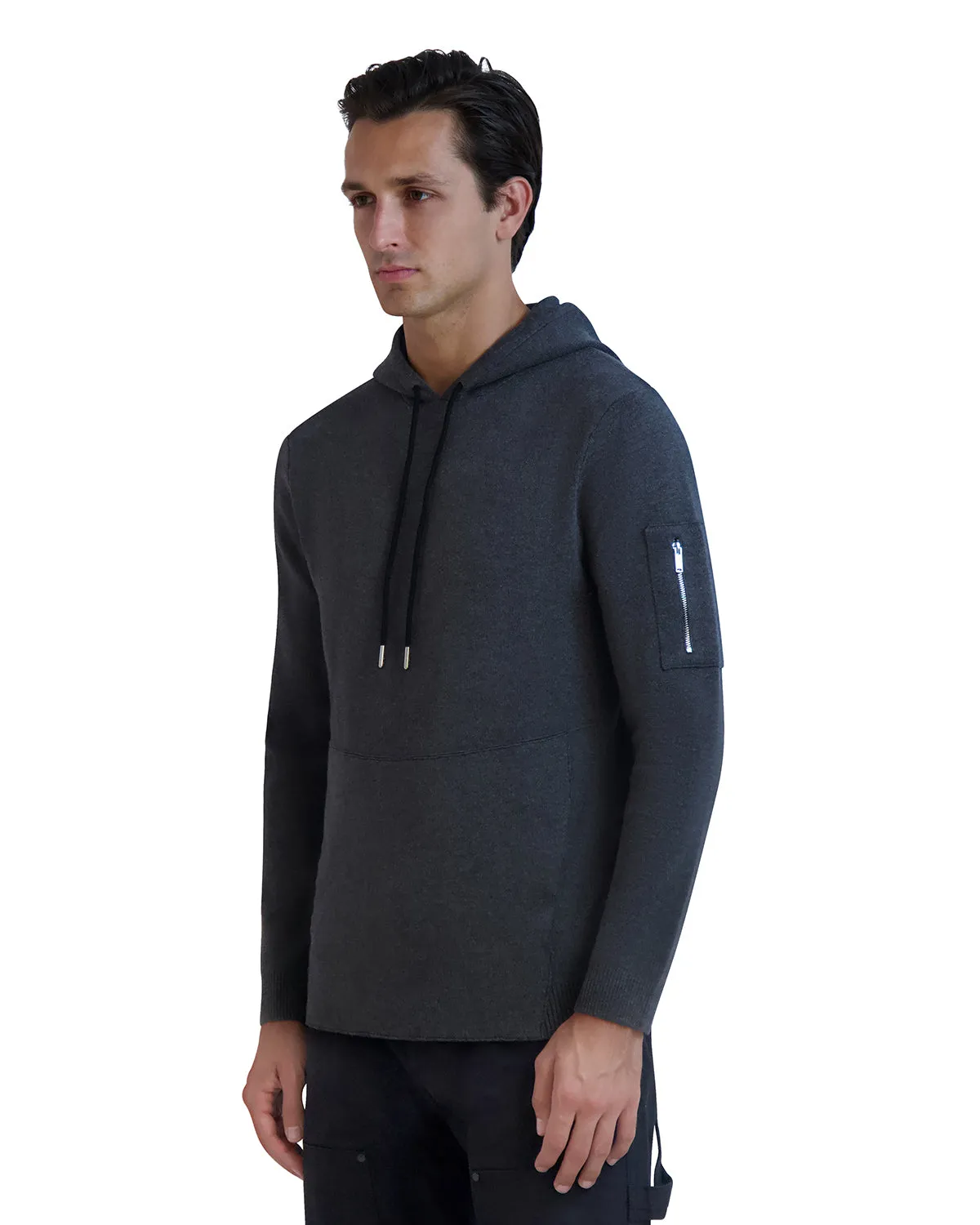 ZIPPER SLEEVE SWEATER HOODIE sold by Karl Lagerfeld Paris product image thumbnail 3