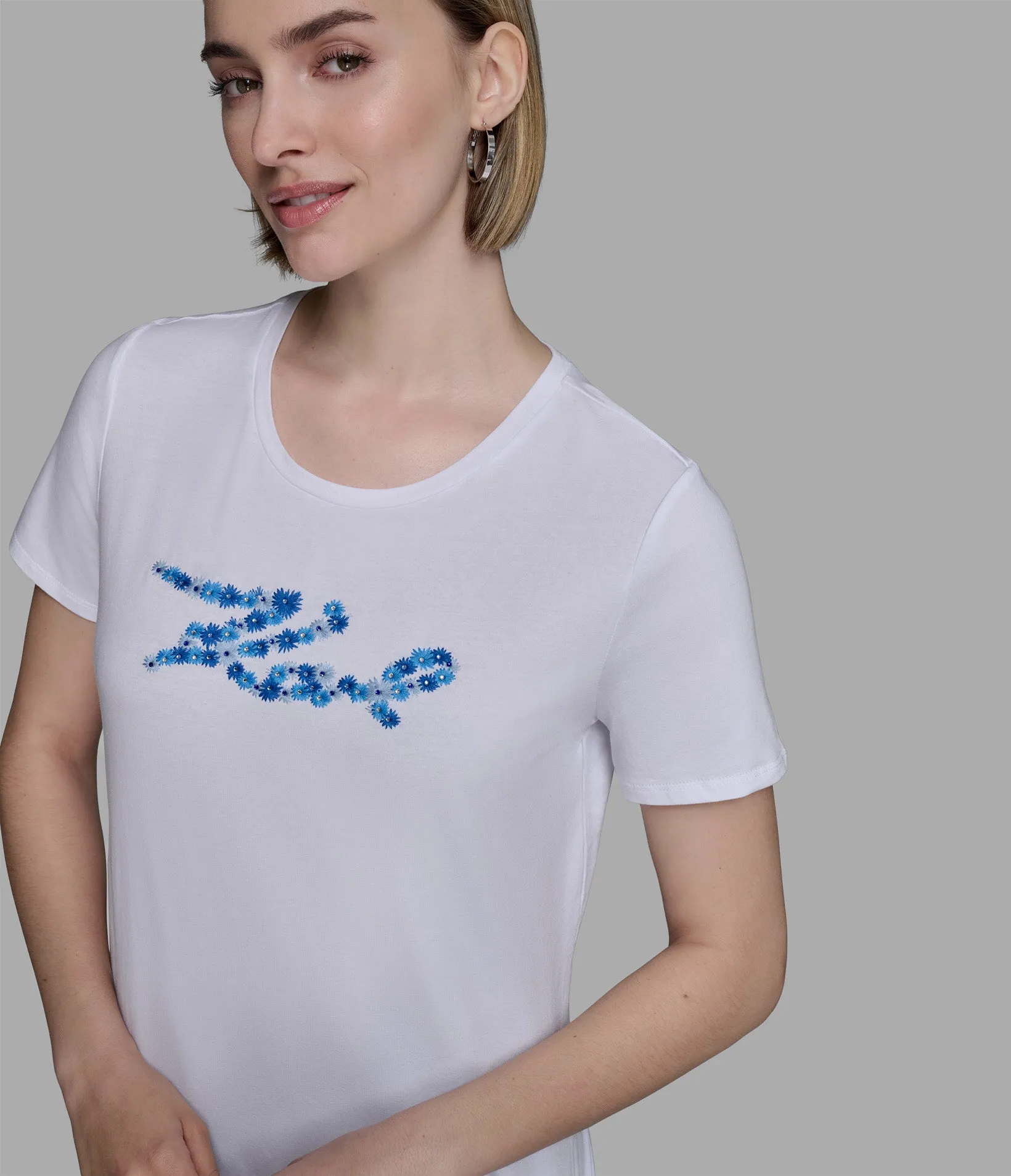 CONTRAST DAISIES LOGO TEE sold by Karl Lagerfeld Paris product image thumbnail 5