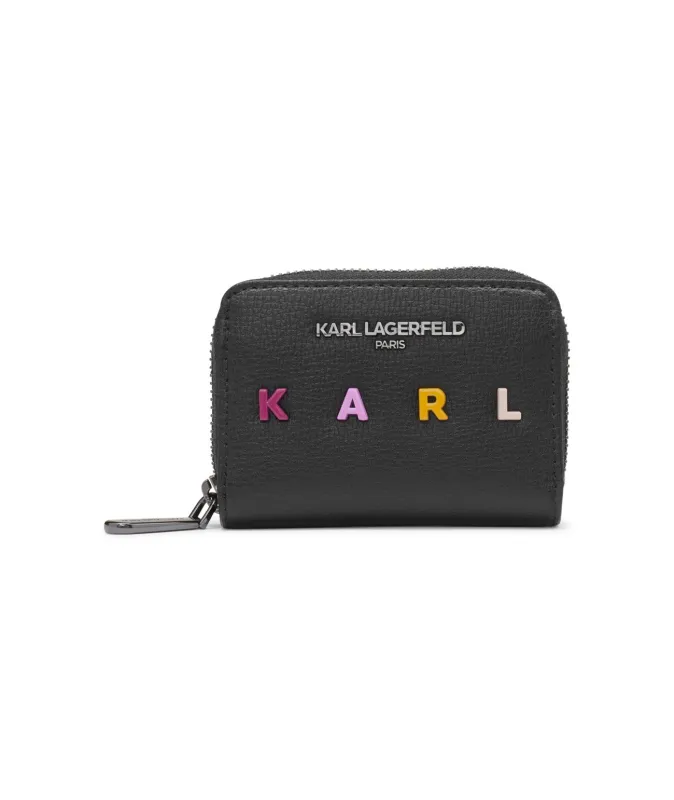 SMALL ZIP AROUND WALLET CHEVRON KARL LETTERS sold by Karl Lagerfeld Paris
