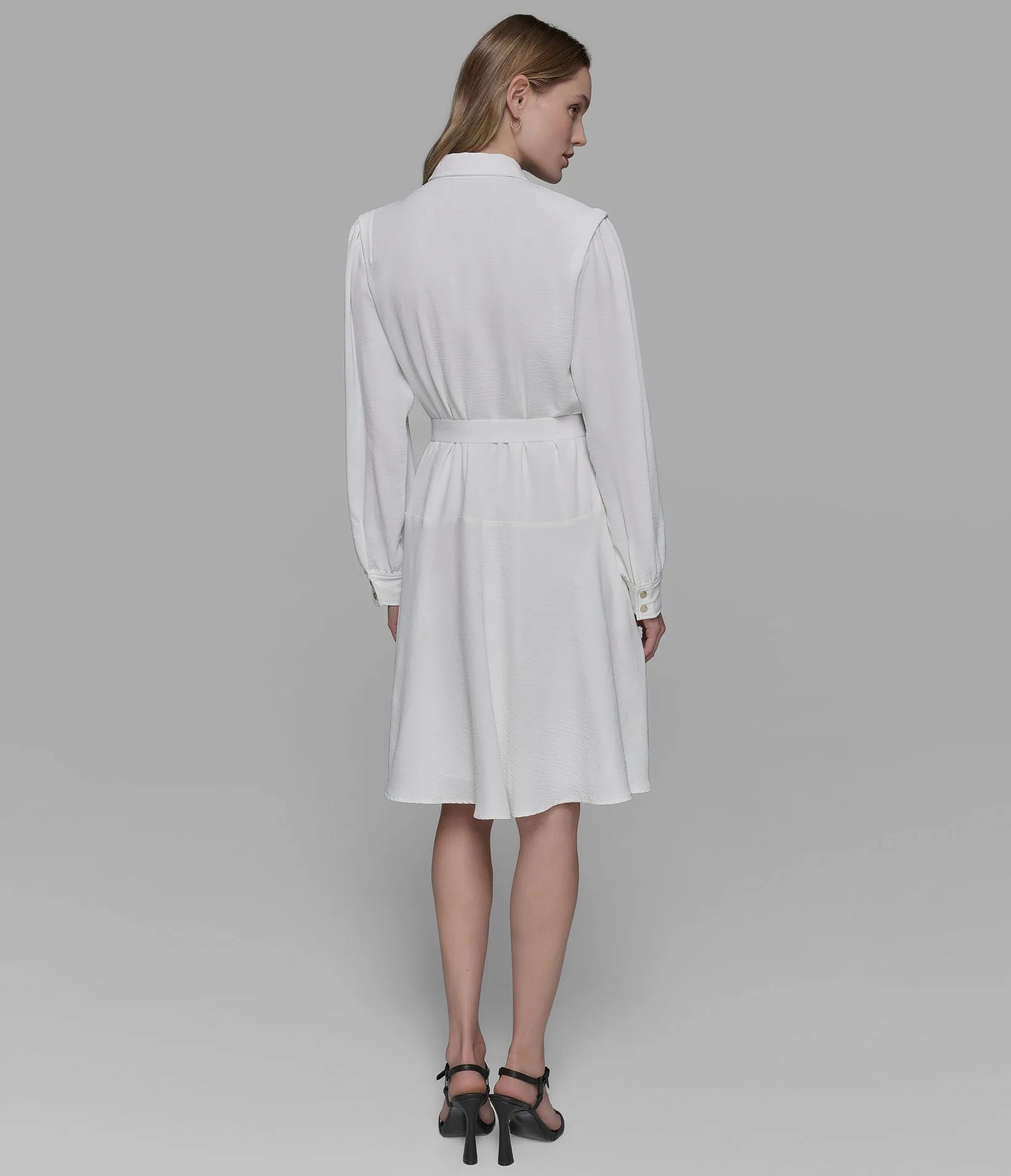 LONG SLEEVE BELTED SHIRT DRESS sold by Karl Lagerfeld Paris product image thumbnail 2